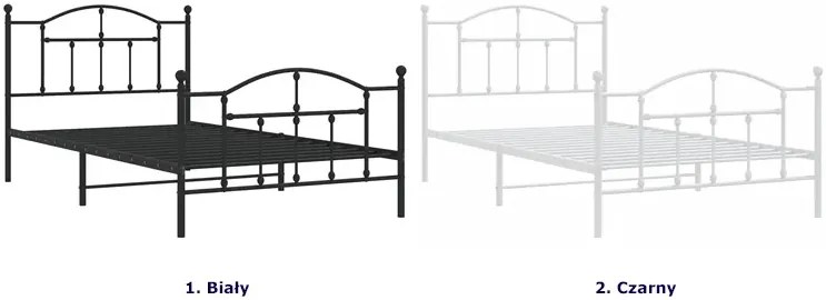 Białe metalowe łóżko pojedyncze 100x200 cm - Azos