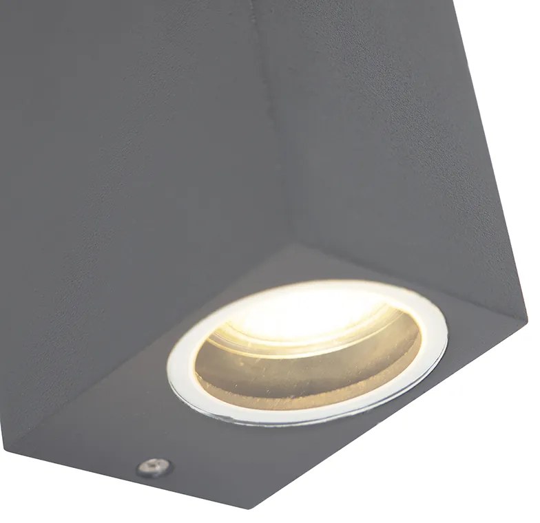 Zewnetrzna Zestaw 2 Nowoczesnych lamp ściennych ciemnoszarych 2-światłowych IP44 - Baleno Nowoczesny Oswietlenie zewnetrzne