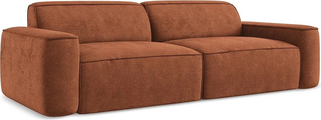 4-osobowa kanapa modułowa - z tkaniny szenilowej - terakota - OMAO