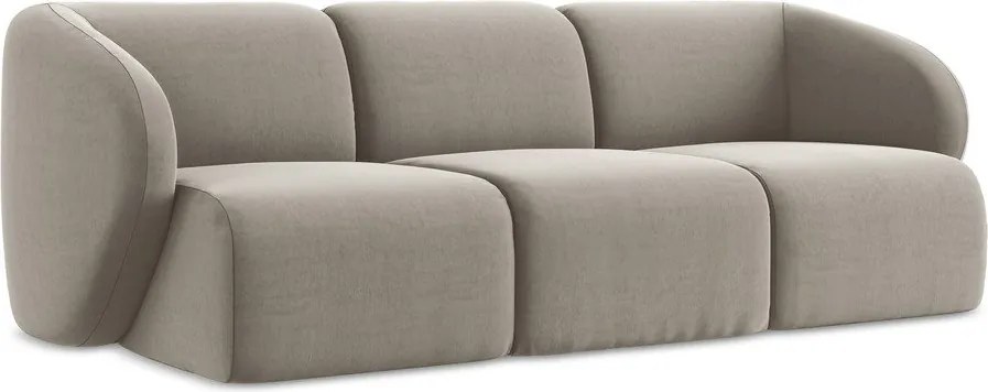 Jasnobrązowa aksamitna sofa 244 cm Lani – Makamii