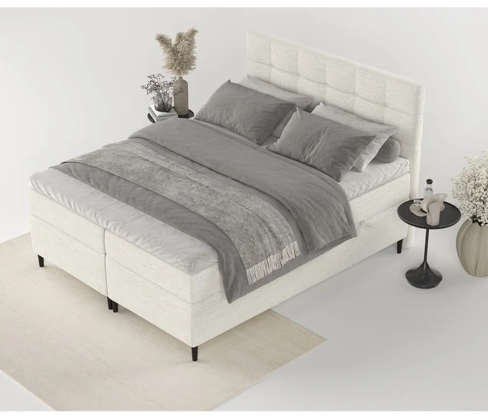 Kremowe łóżko boxspring ze schowkiem 140x200 cm Urbaneo – Maison de Rêve