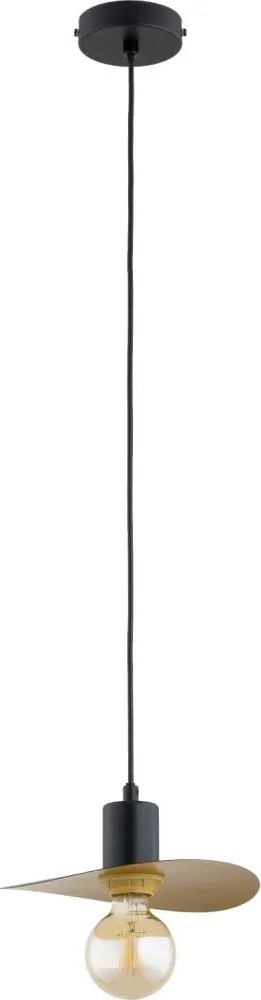 Lampa wisząca na lince SAVANA 1xE27/15W/230V śr. 23 cm czarny/złoty