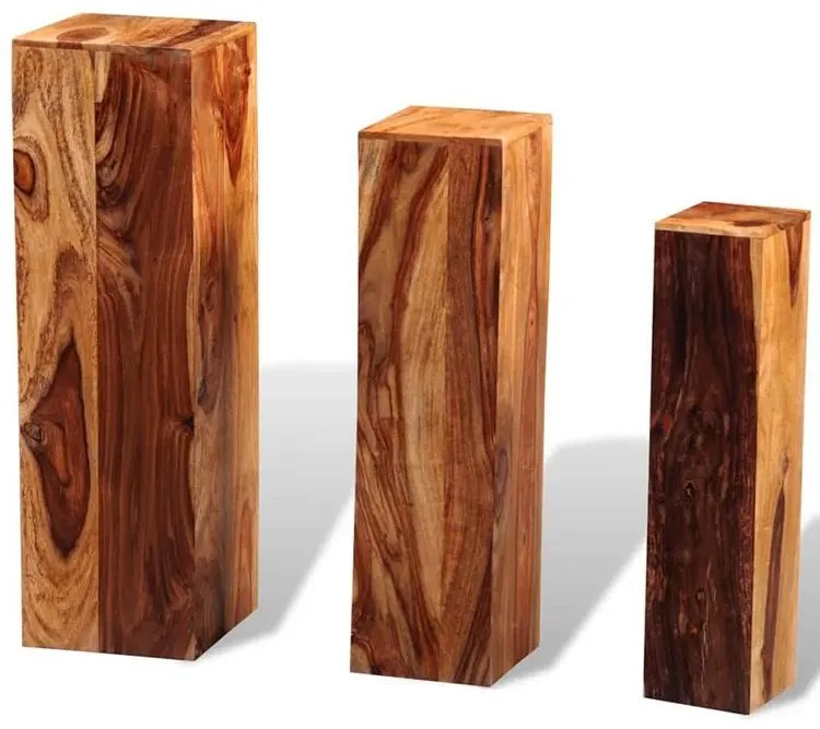 Komplet kwietników z drewna sheesham H2-B19