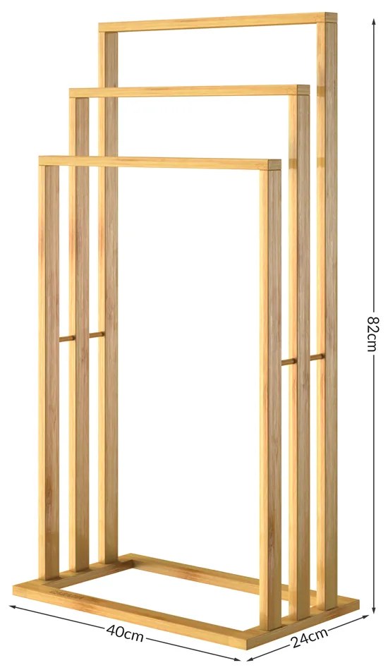Stojak na ręczniki RUBBY, 40x24x82cm, brąz Casaria