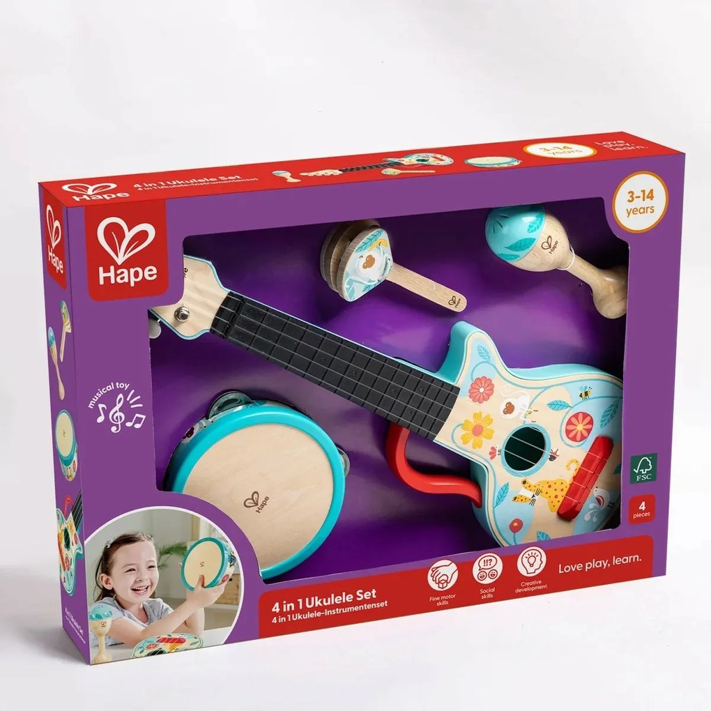 Zestaw perkusyjny Hape 4w1