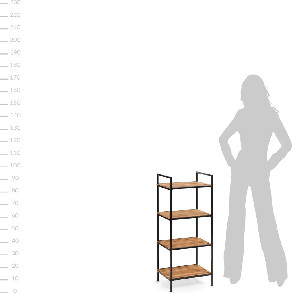 Bambusowy regał łazienkowy - 4 poziomy, 39 x 33 x 95 cm ZELLER