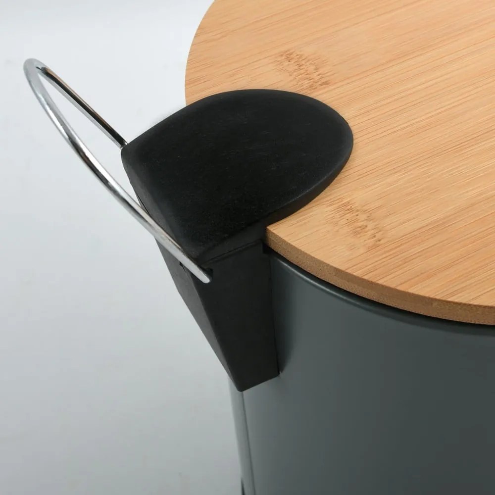 Ciemnoszary stalowy kosz na śmieci z pedałem 3 l Adonis – Spirella