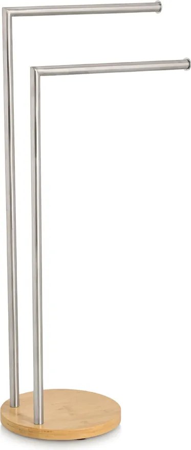 Stojak na ręczniki do łazienki ORVO, bambus i stal nierdzewna