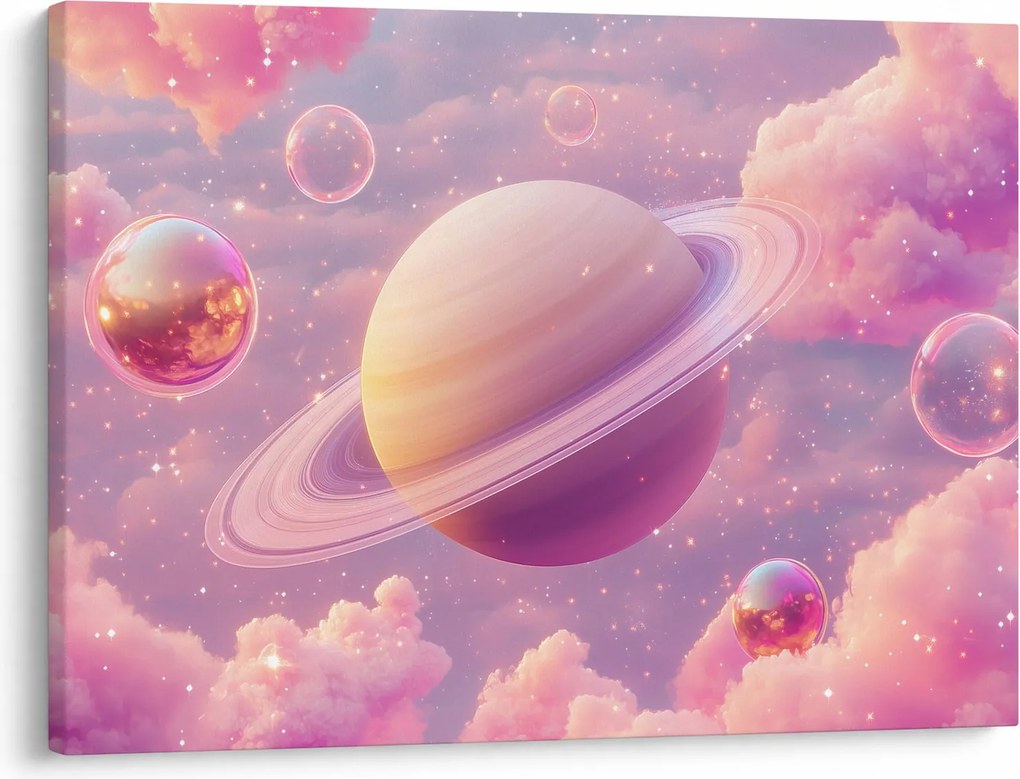 Obraz - Różowa planeta (70x50 cm)
