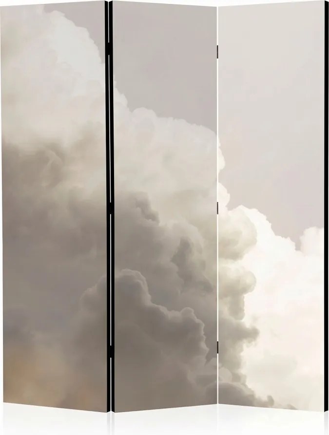 Parawan pokojowy 3-częściowy 135x172 Jednostronny dekoracyjny minimalistyczny atmosferyczny Szary Burzowe Obłoki