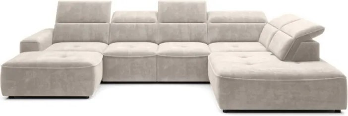 Narożnik COLOMBO XL Prawostronny z elektryczną funkcją spania pojemnikiem PALLADIUM 02 Beżowy WERSAL