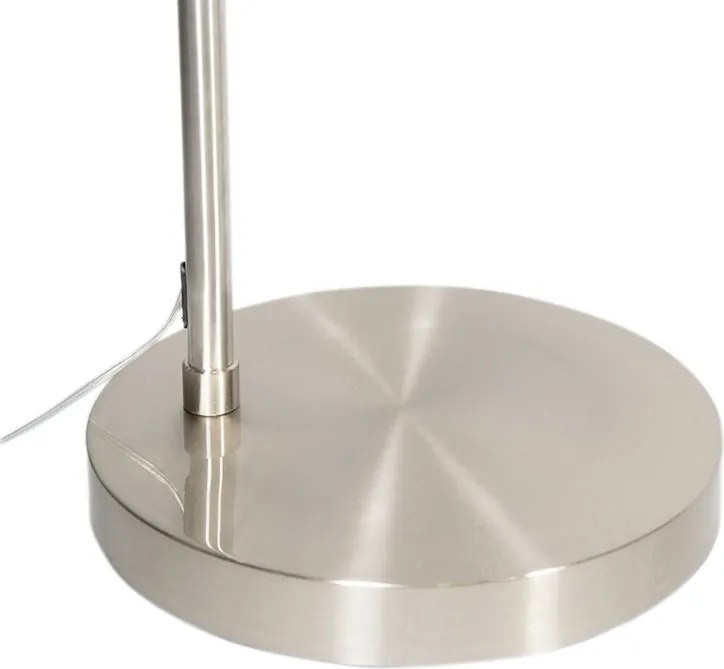 Nowoczesna łukowa lampa stojąca ze stali regulowana bez klosza