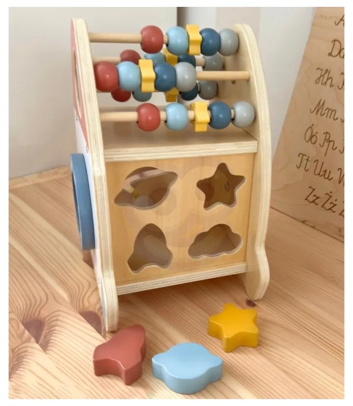 Tooky toy kosmiczna rakieta aktywności sorter labirynt drewniany