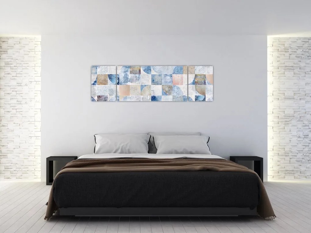 Obraz - Geometryczne kształty na ścianie (170x50 cm)