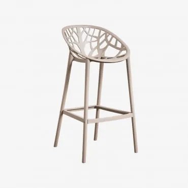 Zestaw 2 Wysokich Stołków Ogrodowych Z Polipropylenu Ores Moka Brown & ↑75 Cm - Sklum
