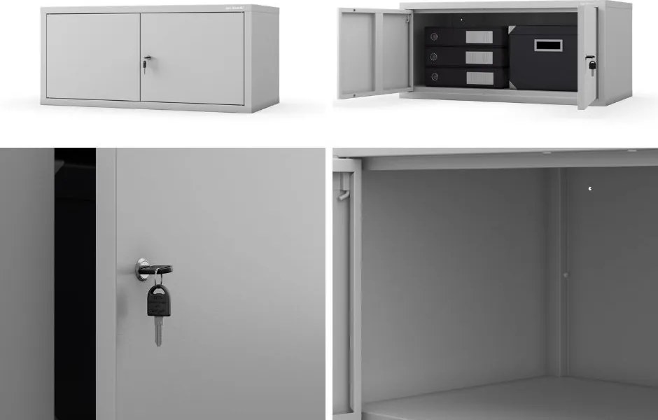 Metalowa nadstawka do szafy biurowej Ewa Compact, kolor szary