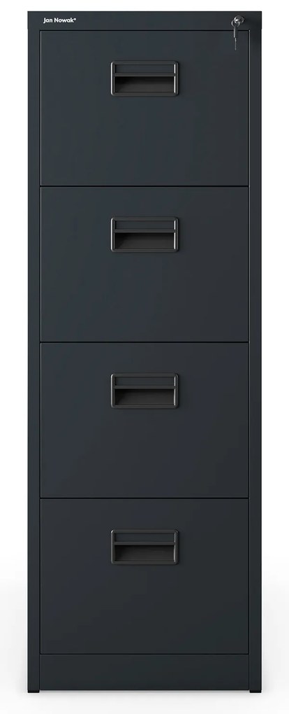 Szafa kartotekowa metalowa z 4 szufladami antracytowa, 460x1320x620 mm: SARA