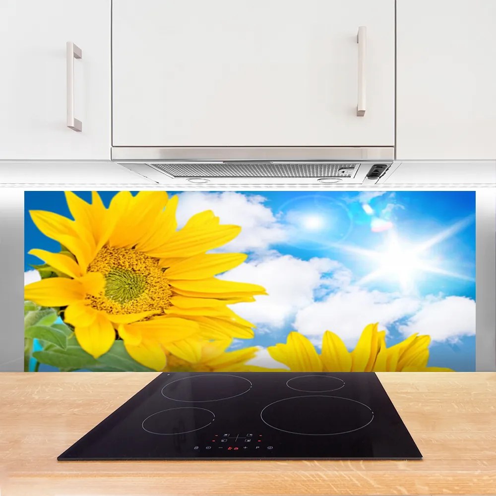 Szkło nad Blatem Kwiatowy Ornament Ścienny