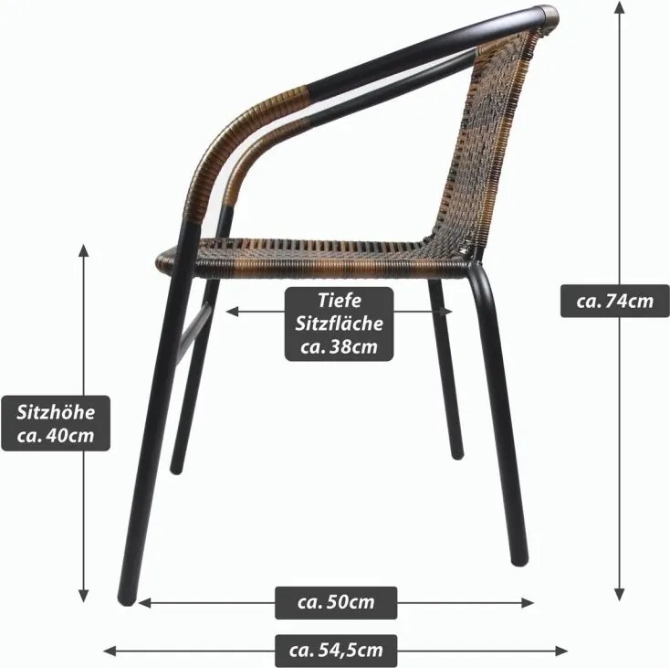 Krzesło bistro ogrodowe, składane, brązowe