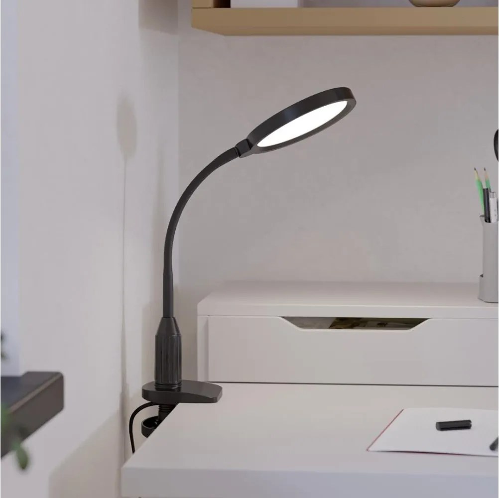 Eglo 902174 - ściemnialna lampa LED z klipsem LAURO LED/5,5W/230V 2700/4000/6500K czarna