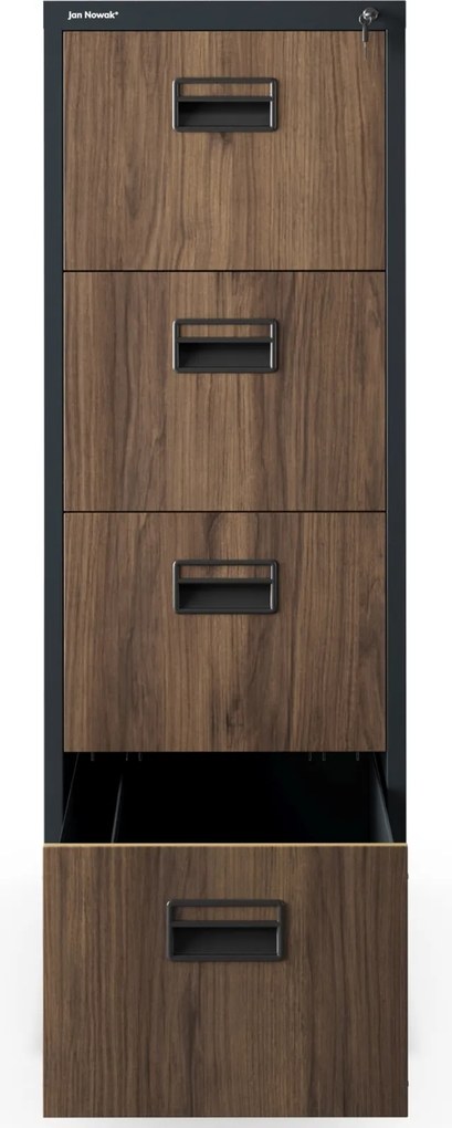 Szafka kartotekowa Eco Design Sara V4, 46x62x132 cm, antracyt/orzech