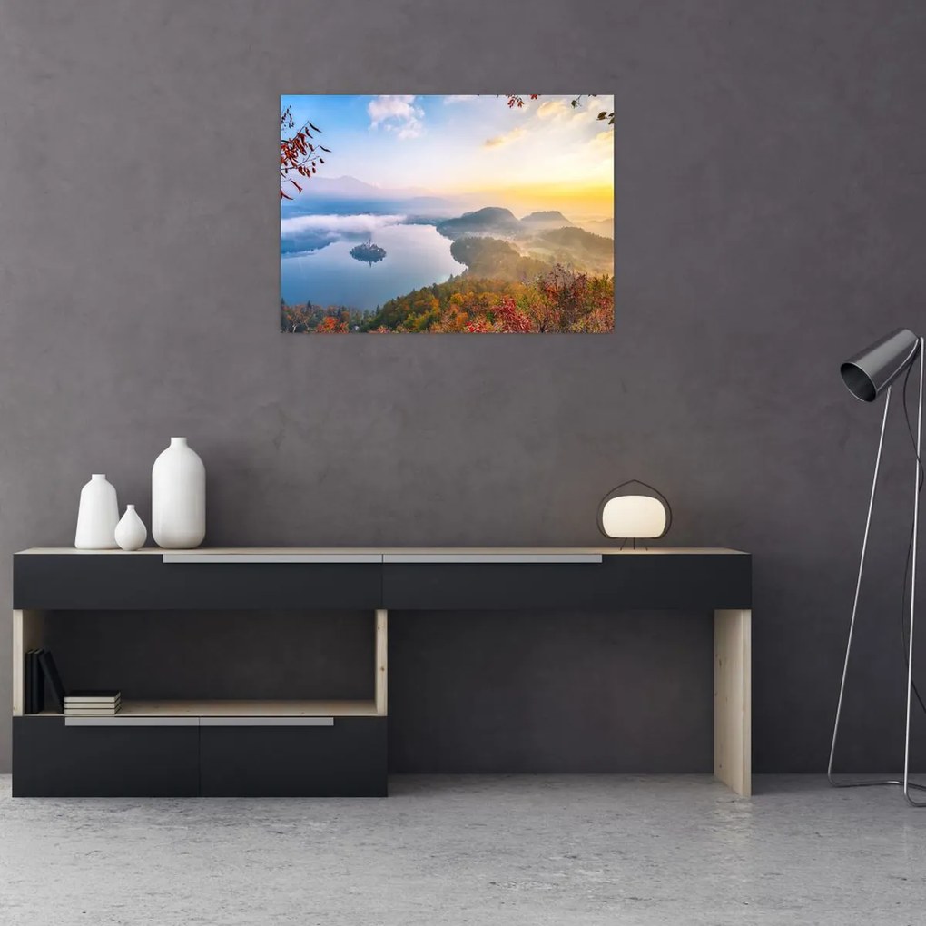Obraz na szkle - Jezioro Bled (70x50 cm)