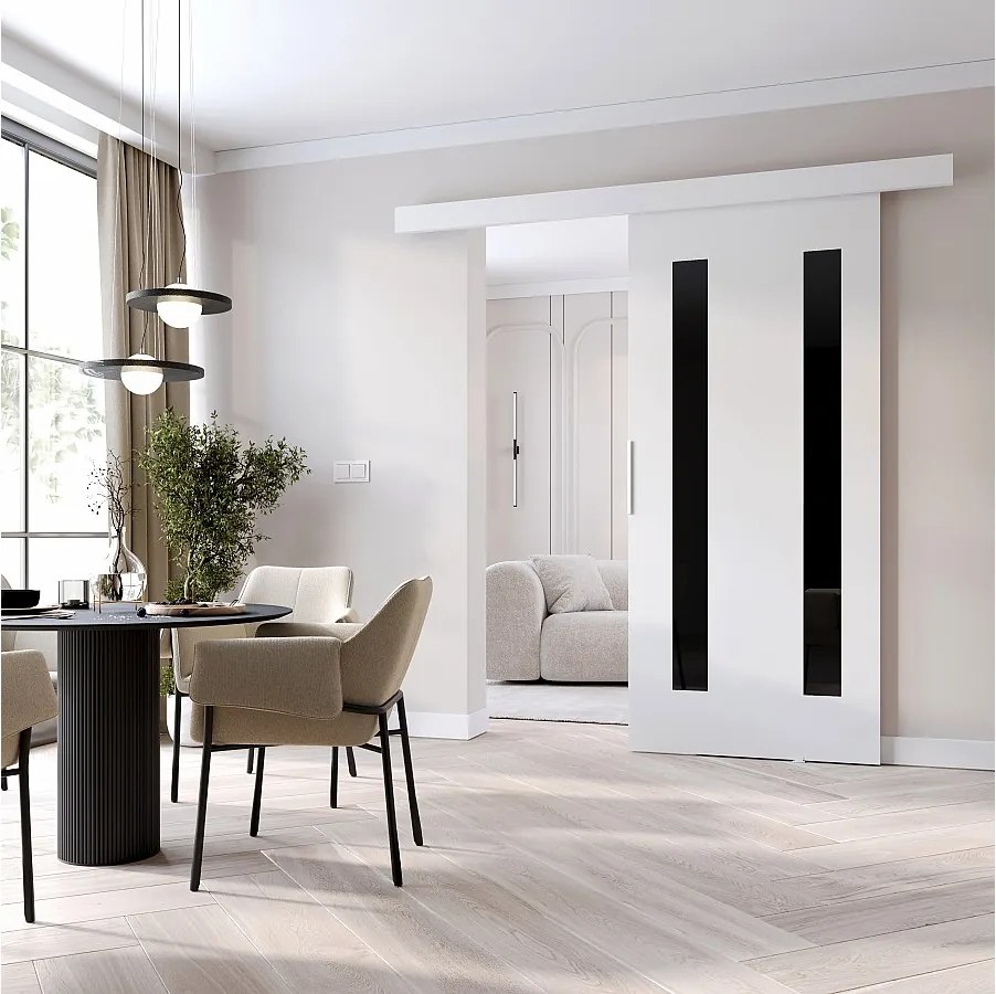 MINIO go for it, Drzwi przesuwne wewnętrzne CLEAN H 106 cm  w kolorze białym