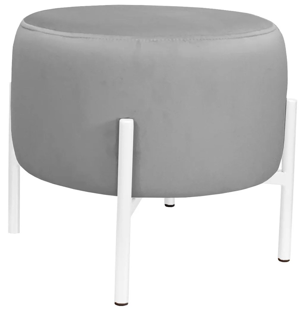 Pufa OLA LOFT ławka podnóżek metal biała MG17