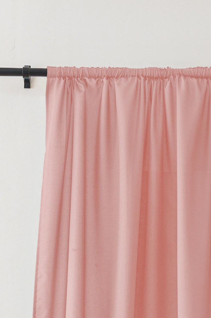 Zasłona OXFORD LIGHT 140x250 cm, różowa Zawieszanie: Metalowe pierścienie