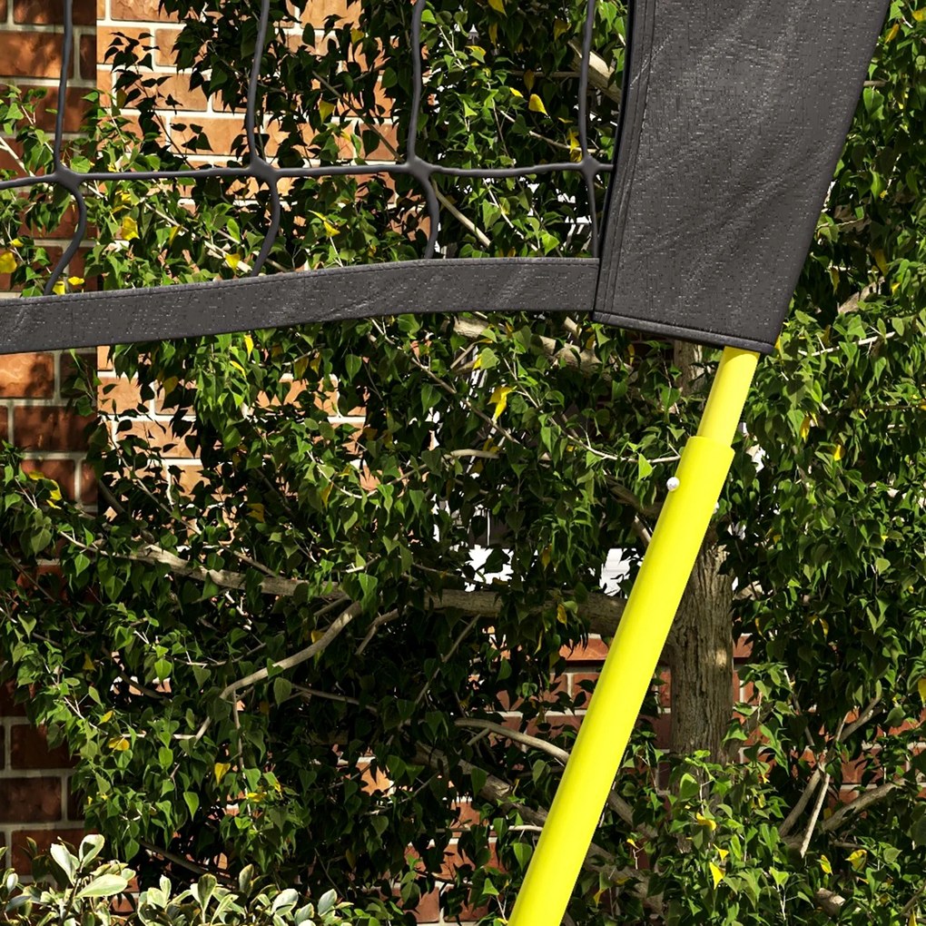 SPORTNOW Zestaw Siatka do Badmintona Zestaw Siatka do Siatkówki, 3-częściowy, 400 cm x 22,4 cm x 155 cm, Czarny + Niebieski + Zielony