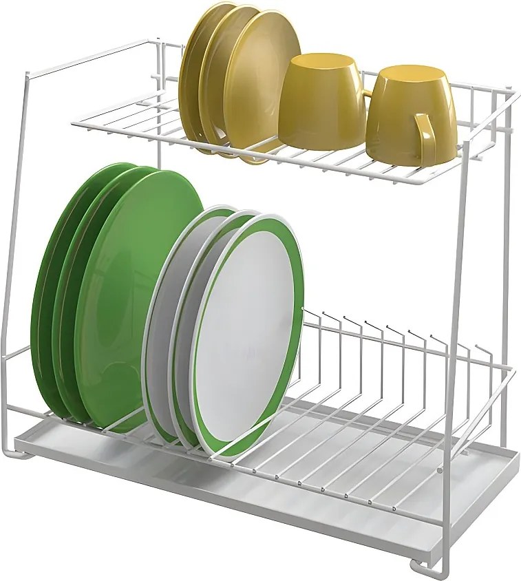 Suszarka do Naczyń 2 Poziomy LAGON Metaltex Biały 44x22x36 cm Wyprodukowana we Włoszech