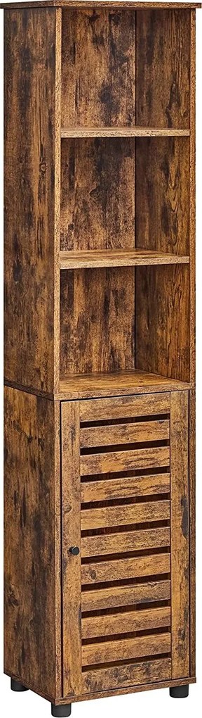 Regał TAYLOR z szafką i półkami 40x30x167cm, rustykalny brązowy