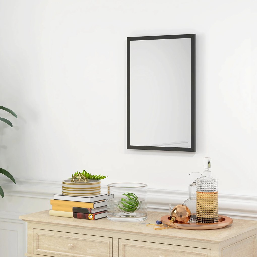 HOMCOM Lustro ścienne, 40 x 60 cm, dekoracyjne lustro wiszące, łatwy montaż, w zestawie śruby | Aosom PL