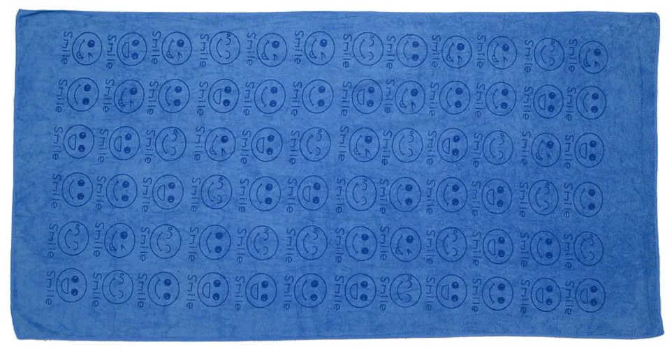 Szybkoschnący ręcznik kąpielowy UŚMIECH niebieski