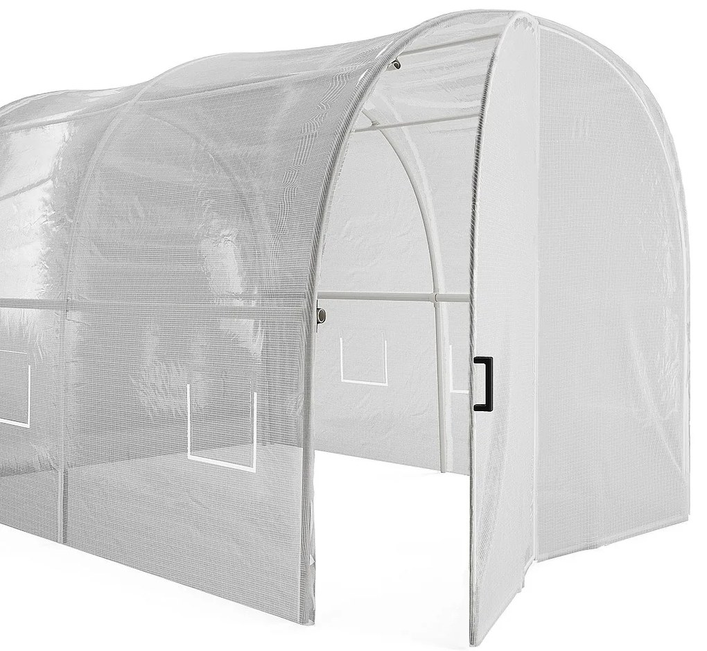 Szklarnia tunelowa ze stalową galwanizowaną konstrukcją i drzwiami 9 m² - Dł.450 x Szer.200 x Wys.200 cm - ALOCASIA