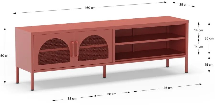 Ceglasta szafka pod TV 160x50 cm Diora – Marckeric
