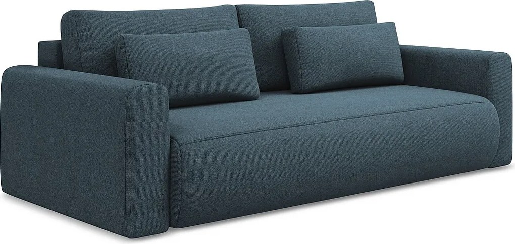 Kanapa 3-osobowa z funkcją spania - z tkaniny strukturalnej - jeans - KAPUA