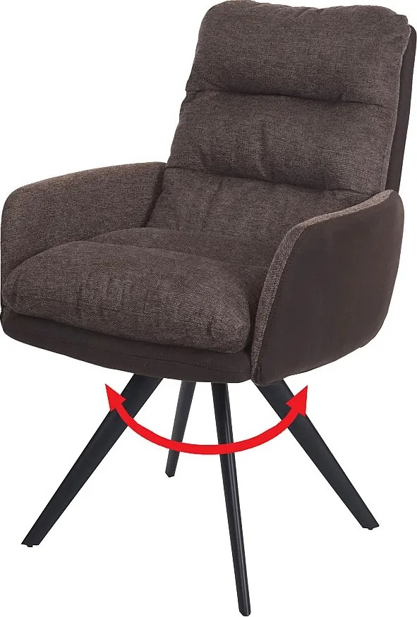 Krzesło do jadalni MCW-G66,  brązowo-ciemnobrązowy, z podłokietnikiem