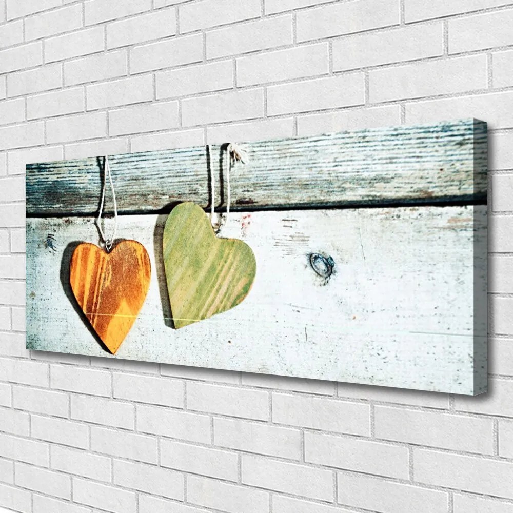 Zdjęcie na płótnie Symbol Serca na Drewnie