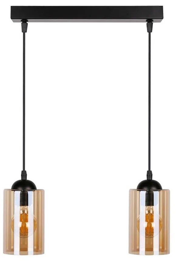 Czarna lampa wisząca ze szklanym kloszem 10x34 cm Bistro – Candellux Lighting