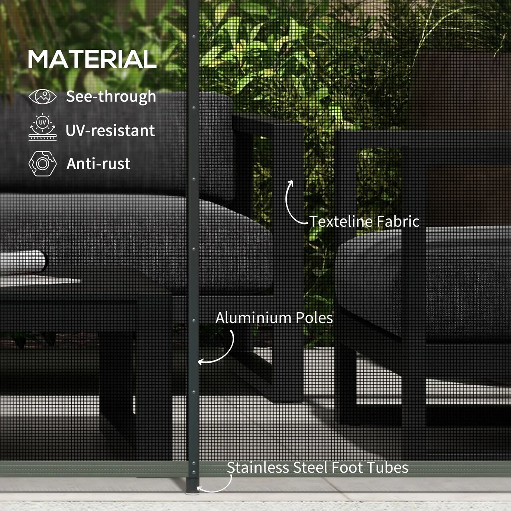 Outsunny Bezpieczny Płot Basenowy dla Dzieci - 4 Aluminiowe Elementy, Texline, Czarny, 365x126cm