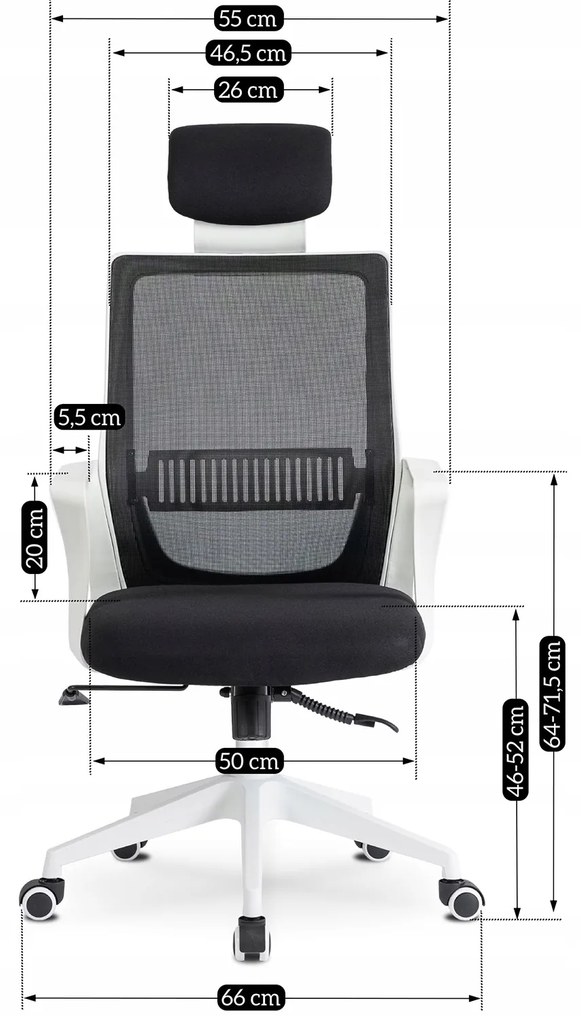 Fotel Biurowy Ergonomiczny Obrotowy FLEX Czarny Nowoczesny