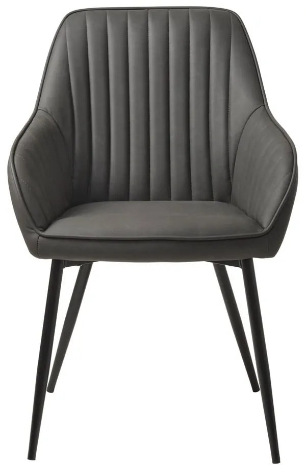 Ciemnoszare krzesło z imitacji skóry Melfort – Unique Furniture