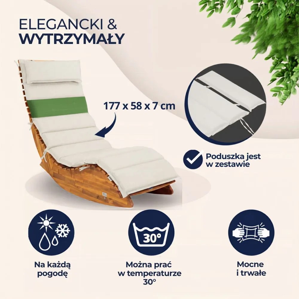 Mata na leżak saunowy BALI, 58x7x177cmcm, beżowa Detex