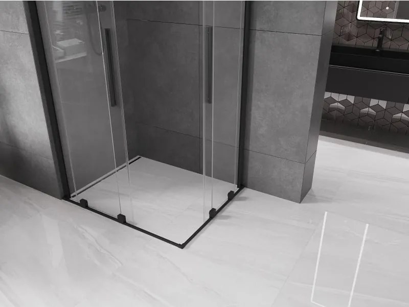 Mexen Velar Duo kabina prysznicowa rozsuwana 100 x 90 cm, transparent, czarna - 871-100-090-02-70