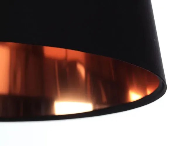 Czarna lampa wisząca nad stół z abażurem rose gold - S404-Arva