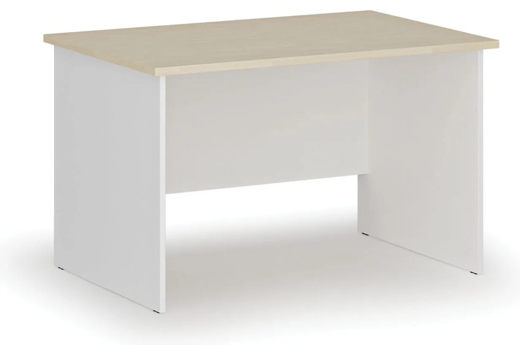 Biurko PRIMO WHITE, 120x80 cm, biały/brzoza
