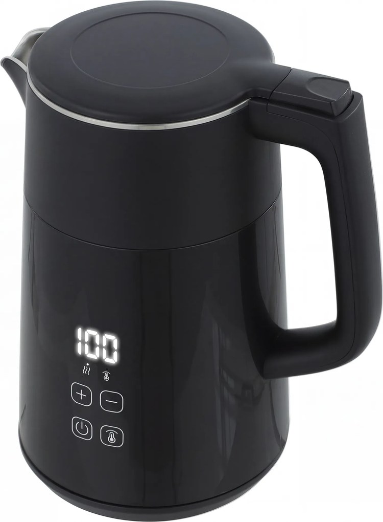 HOMCOM Elektryczny czajnik, 1,7 l, szybkie gotowanie, 2200 W, z wyświetlaczem LED, funkcją podtrzymywania ciepła, zabezpieczeniem przed suchobiegiem, bez PTFE | Aosom PL