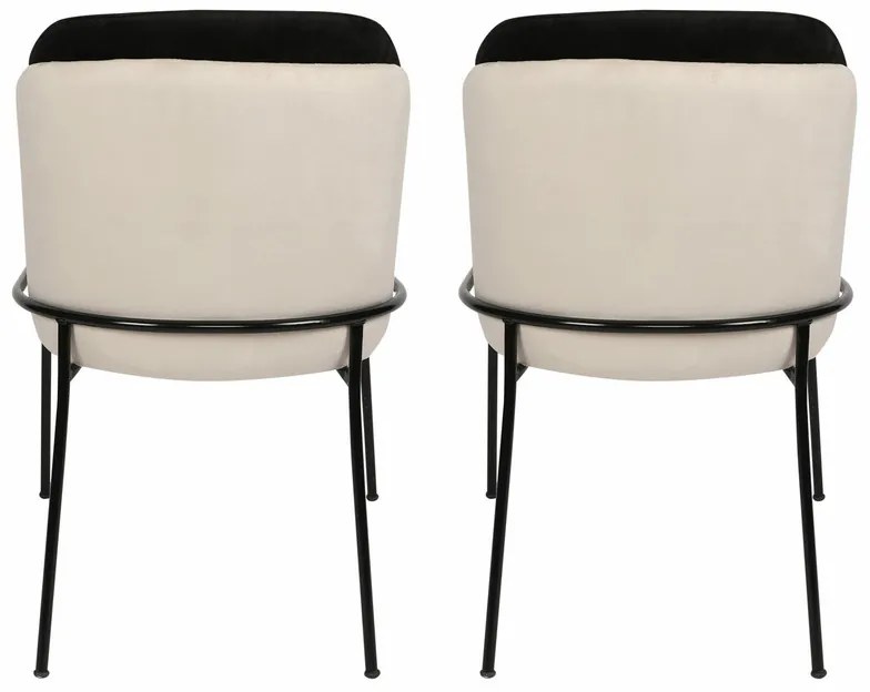 Zestaw krzeseł do jadalni Dore Black and Cream, 2szt., 2 szt.