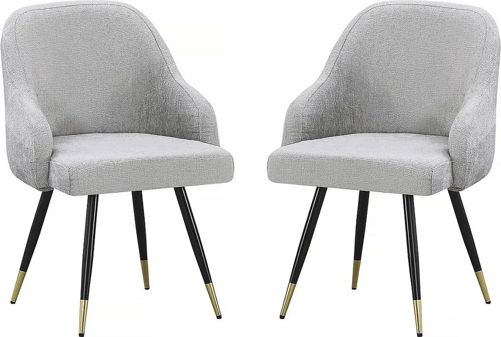 Zestaw 2 krzeseł z tkaniny "Harmony" - 54 x 57 x 90 cm - Beżowy